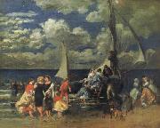 Pierre Renoir Return of a Boating Party oil